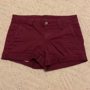 Maroon Jean Shorts